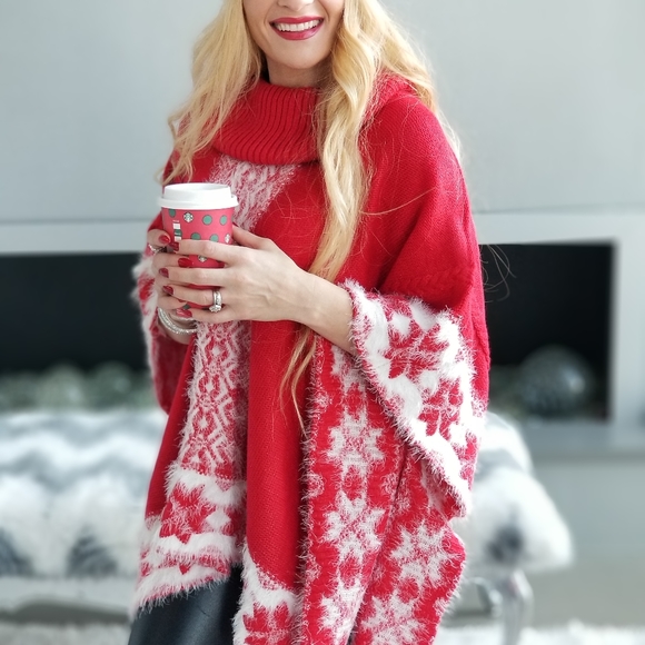 Snow Flake Sweater So Soft Cozy Cuddly Fall Winter - Picture 3 of 4